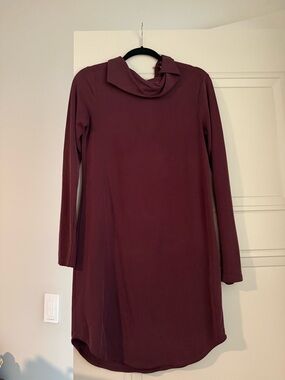 Forever 21 Long-Sleeve Cowl Neck Dress - Wine